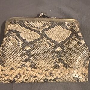 Faux vintage snake skin wallet /change purse combo